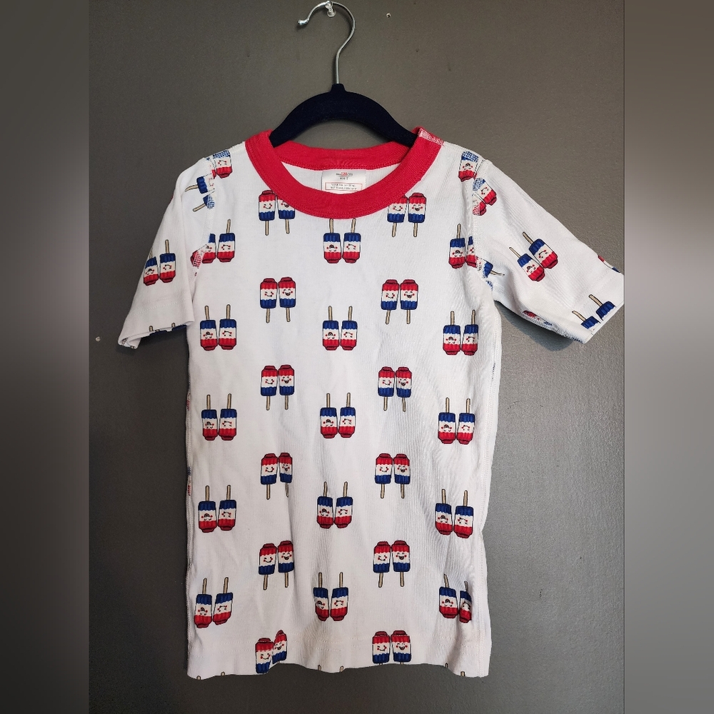 Hanna Andersson Rocket Pop Popsicle Kids Pj Top / T Shirt.Patriotic Size 6-7